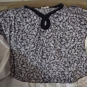 Cato Black and White Zebra Print Blouse